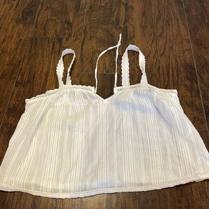 Old Navy White Semi-Sheer Flowy Tank Blouse